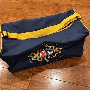 ***SOLD***Super Bowl XXXII Navy Duffel Bag 1998–please read!